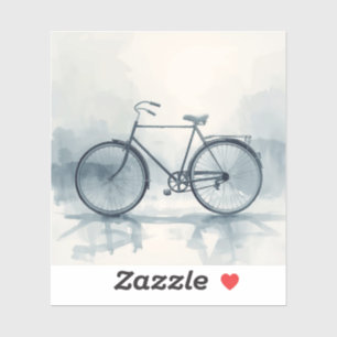Adesivo Arte de Bicicleta Vintage em Branco e Azul