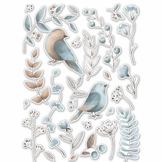 Adesivo Arte de clipe de pássaros azuis (Frente)