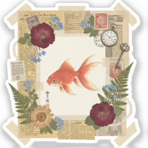 Adesivo Arte de Colagem Elegante Ukiyoe – Beleza Vintage J