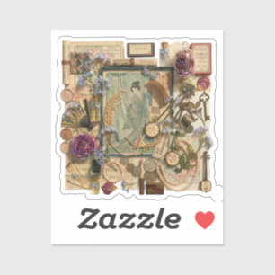 Adesivo Arte de Colagem Ukiyoe Elegante – Beleza Vintage d
