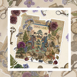 Adesivo Arte de Colagem Ukiyoe Elegante – Beleza Vintage d