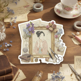 Adesivo Arte de Colagem Ukiyoe Elegante – Beleza Vintage J