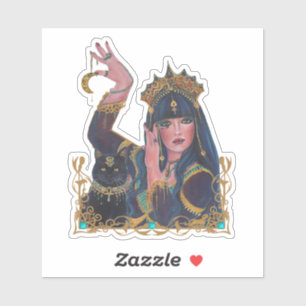 Adesivo Arte de Deusa Egípcia Basteta por Renee Lavoie