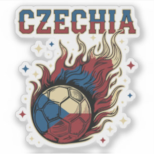 Adesivo Arte de fã de futebol retrô da República Tcheca co