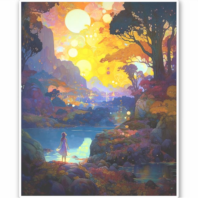 Adesivo Arte de Paisagem de Fantasia Surreal (Frente)