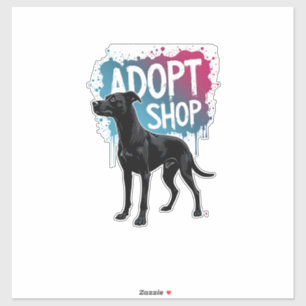 Adesivo Arte de Resgate de Cães Grafite Adote Não Compre V