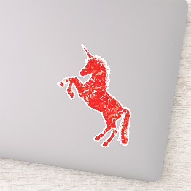 Adesivo Arte de unicórnio vermelho, colorido (Detalhe)