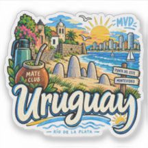 Arte de Viagem Desenhada à Mão Marco do Uruguai