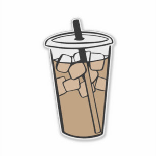Adesivo Arte de Xícara de Café Gelado