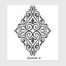 Adesivo Arte Decorativa de Moldura Floral Vintage de Luxo