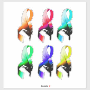 Adesivo Arte do Cancer Rainbow Feather