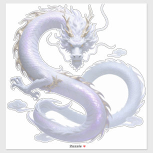 Adesivo Arte do Dragão Branco   Estética de Fantasia Mític