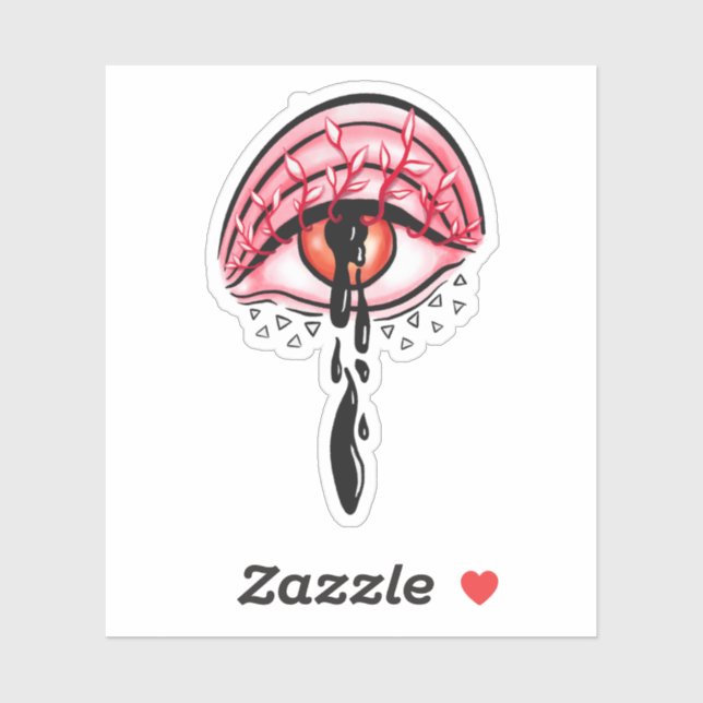 Adesivo Arte do Gótico de Pastel Psicodélico Coletor de Ol (Folha)