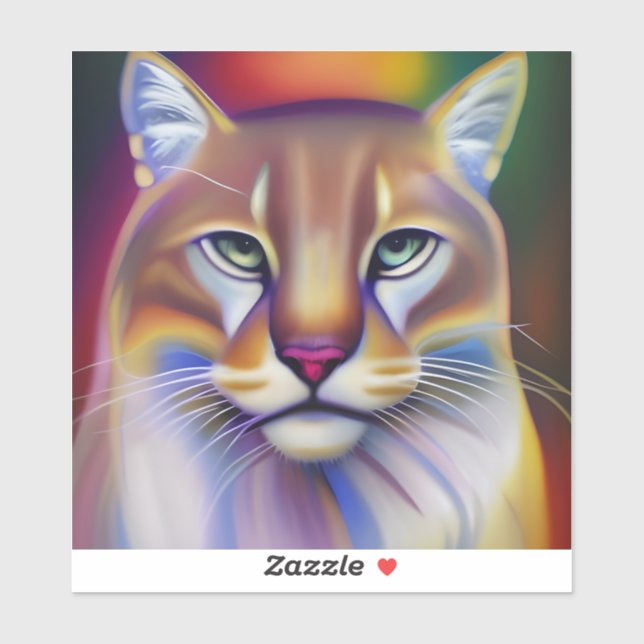 Adesivo Arte do Leão de Montanha (Folha)