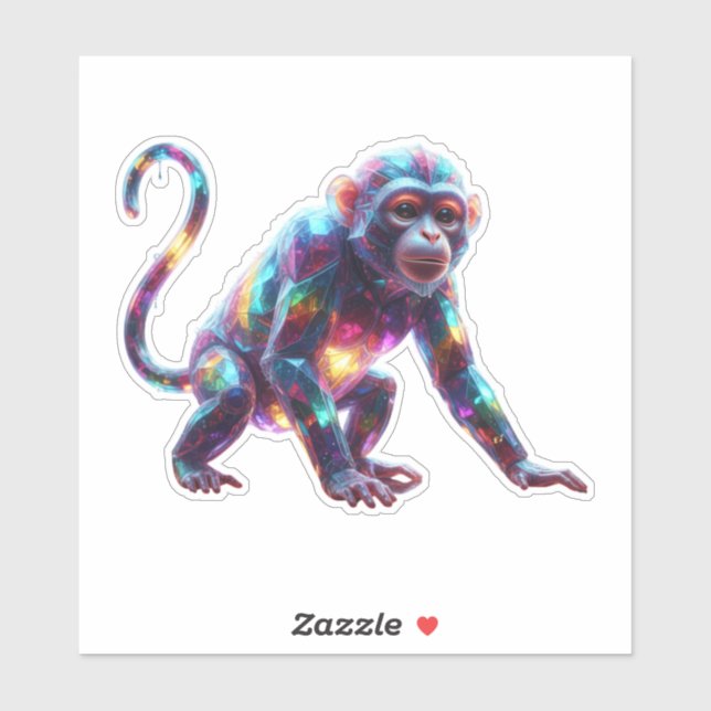 Adesivo Arte do Macaco de Cristal (Folha)