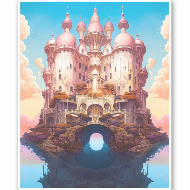 Adesivo Arte Dourada Fantasia Branca de Castela Rosa (Frente)