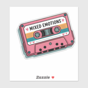 Adesivo Arte em fita Retro Cassette de Emoções Misturas
