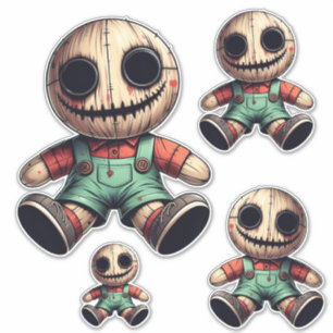Adesivo Arte escura do garoto Rag Doll assustadora