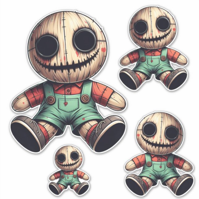 Adesivo Arte escura do garoto Rag Doll assustadora