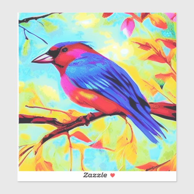 Adesivo Arte Finch Colorida (Folha)