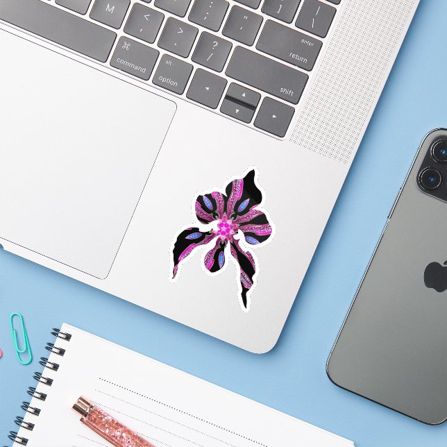 ADESIVO ARTE FLOR ORCHID (Notebook com iPhone)