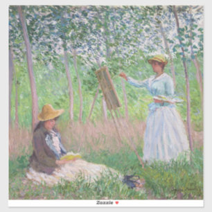 Adesivo Arte Florestal Vintage Monet com Luz Solar Salpica