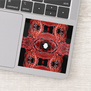 Adesivo Arte Fluida Abstrata Labiríntica Vermelha Preta e 
