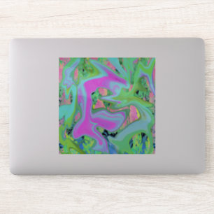 Adesivo Arte Líquida Rosa e Azul Claro Retro em Hortênsia