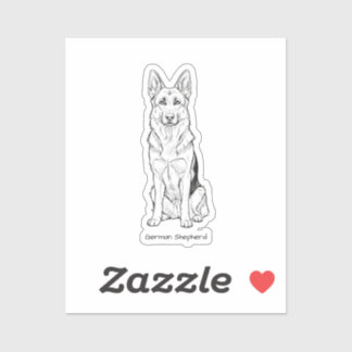 Adesivo Arte minimalista de linha do cão pastor alemão 