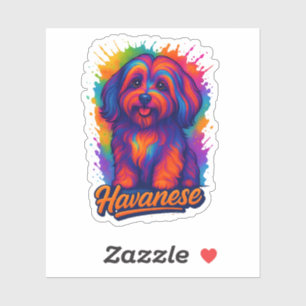 Adesivo Arte Pop Vibrante de Cachorro Havanês – Arte Urban