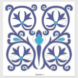 Adesivo Arte popular azul tradicional húngara