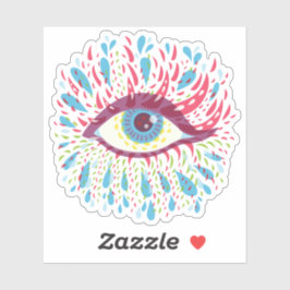Adesivo Arte Psicodélica Trippy Eye