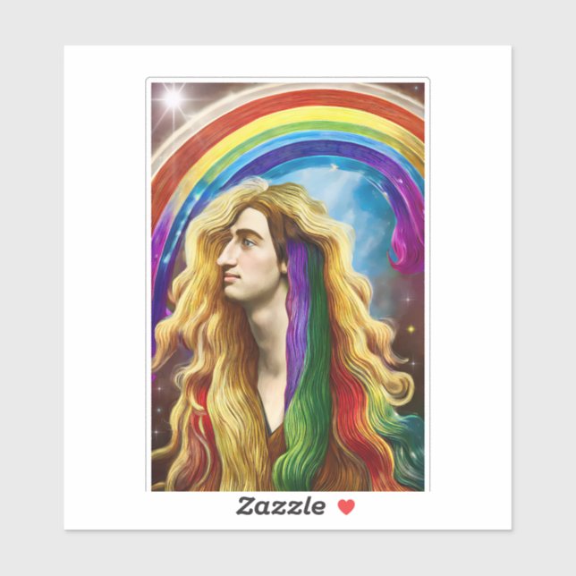 Adesivo Arte Rainbow Deity Man Of All love Fantasy (Folha)