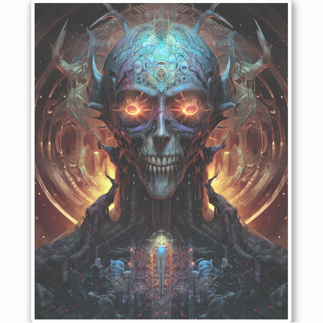 Adesivo Arte Sci-Fi do Mau Grinning (Frente)