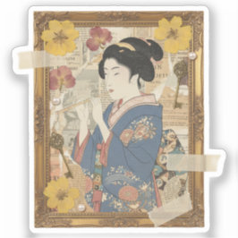 Adesivo Arte sofisticada de colagem Ukiyoe – Beleza vintag