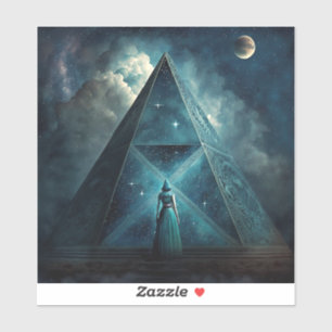 Adesivo Arte visionária da pirâmide azul