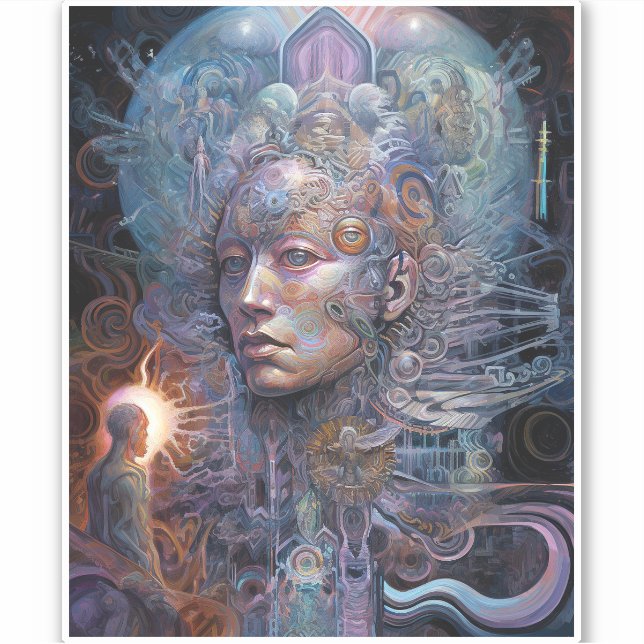 Adesivo Arte visionária do Homem Surreal (Frente)