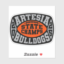 Adesivo Artesia Bulldogs "State Champs" Sticker