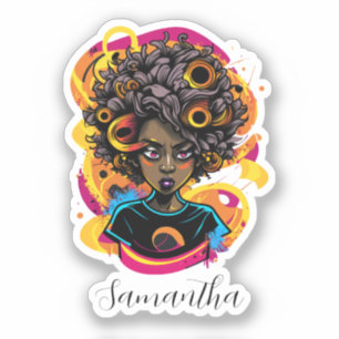 Adesivo Artista Afro Mulher