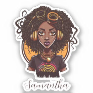 Adesivo Artista Afro Mulher