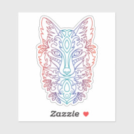 Adesivo Artistic gradient color wolf face