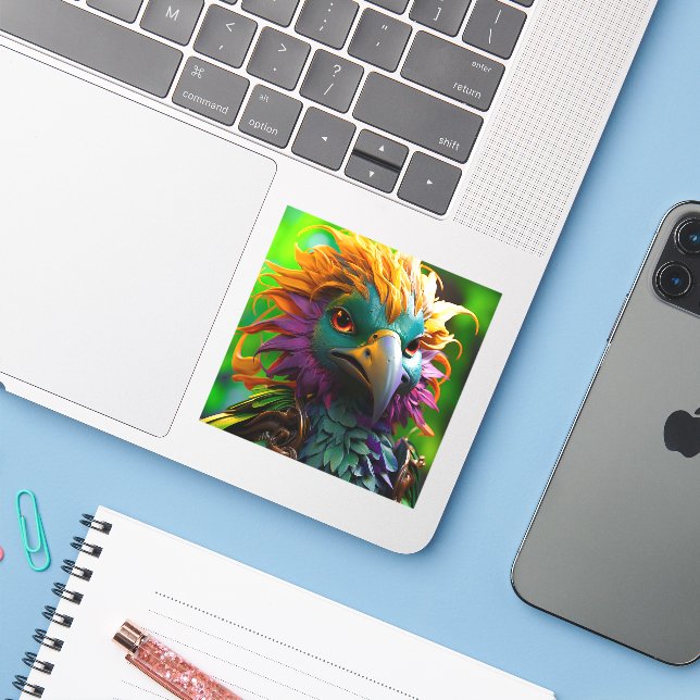 Adesivo Artsy Bird (Notebook com iPhone)