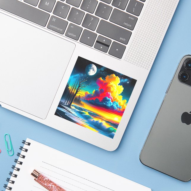 Adesivo Artsy Cloud Scene (Notebook com iPhone)