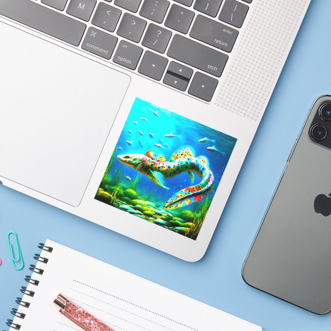 Adesivo Artsy Eel (Notebook com iPhone)