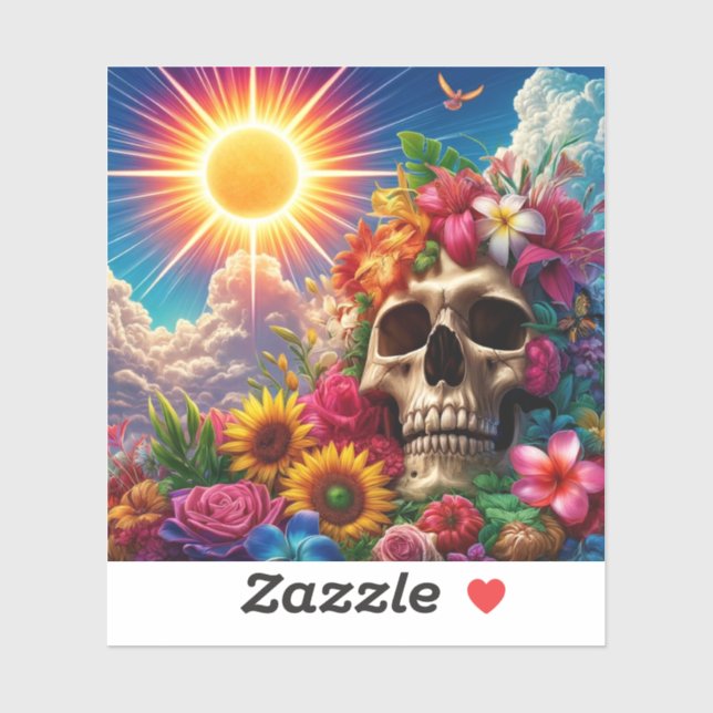 Adesivo Artsy Skull (Folha)