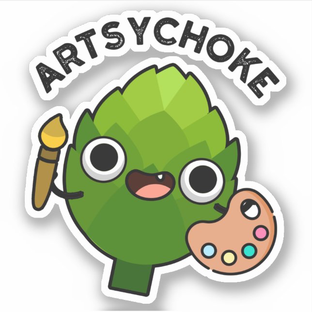 Adesivo Artsychoke Funny Veggie Artichoke Pun (Frente)
