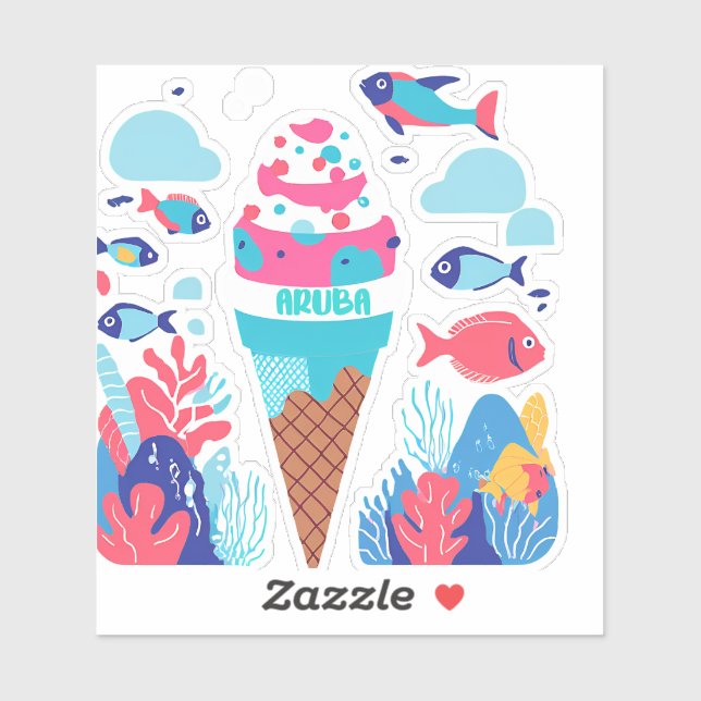 Adesivo Aruba doce e recife (Folha)