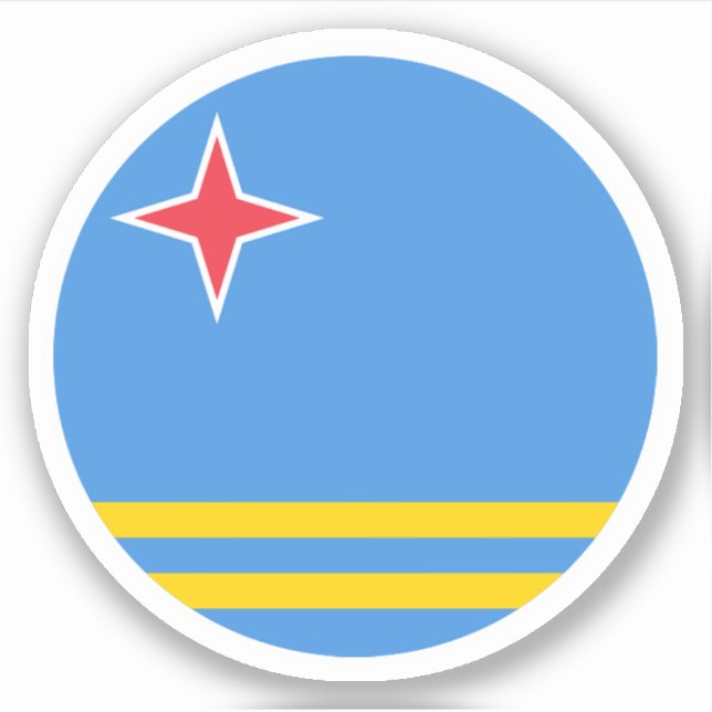 Adesivo Aruba Flag Round (Frente)