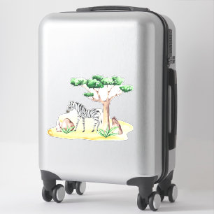 Adesivo Árvore Acácia de Zebra da Savana Africana Quarto d