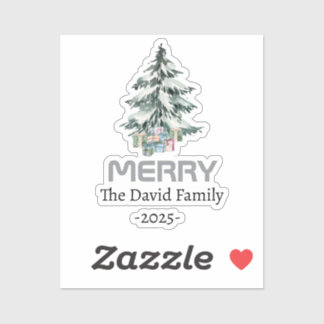 Adesivo Árvore botânica do pinheiro de feliz